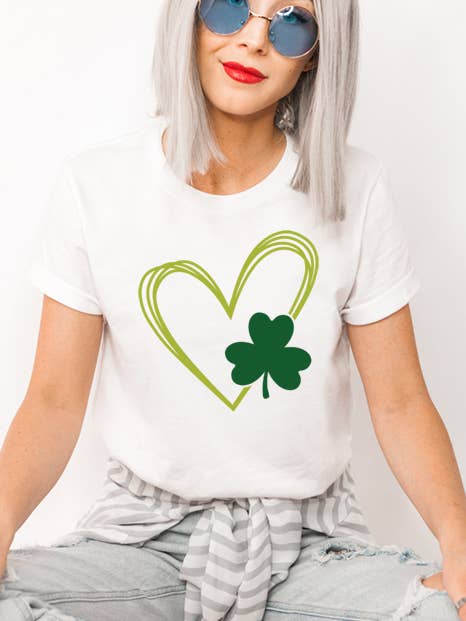Heart & Clover Tee for wholesale by Wildberry Waves