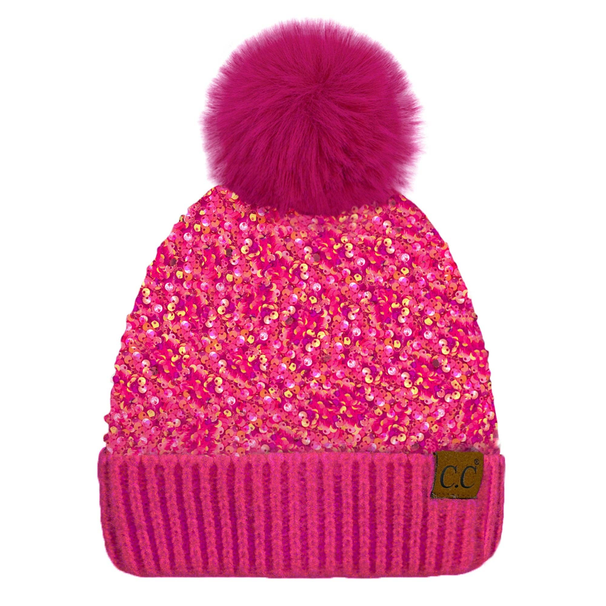 Truly Contagious - Wholesale Beanie - Dames - CC Pom muts met pailletten en pailletten (HTE0012) (HTE0017)16