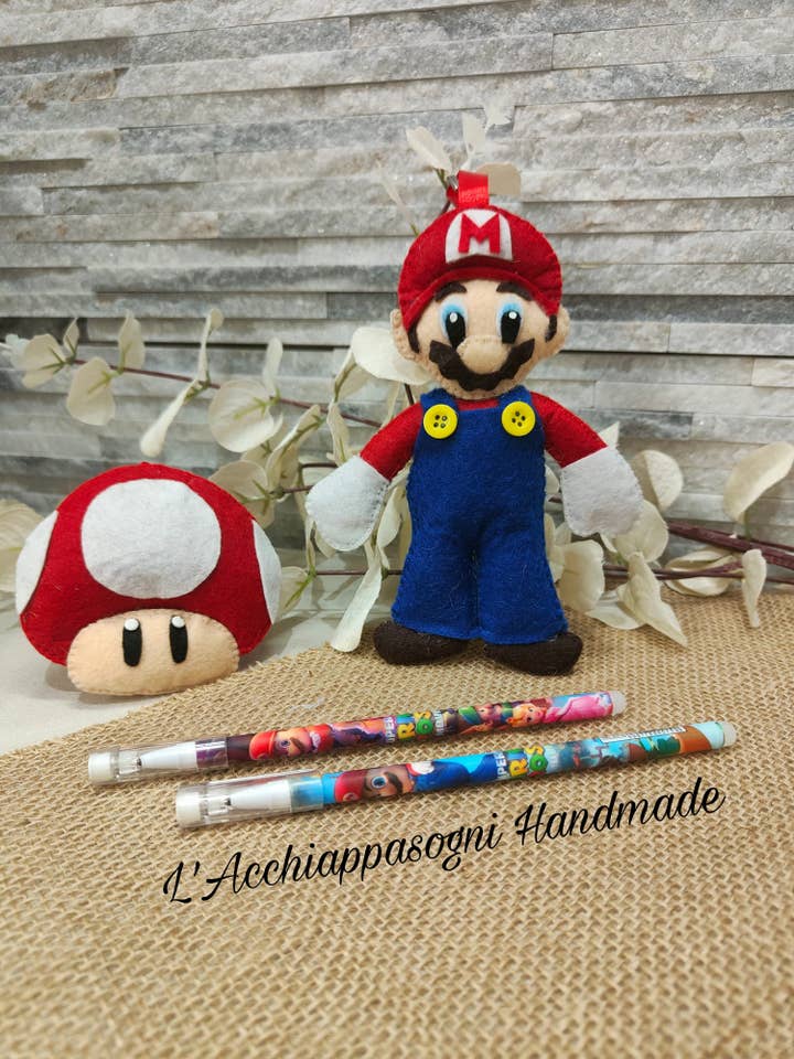 Set ispirato a super Mario per la vendita all'ingrosso da parte di Acchiappasogni Handmade