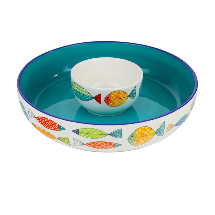 FreshCatch 15" Chip and Dip for wholesale by Euro Ceramica Home | ClayBarn