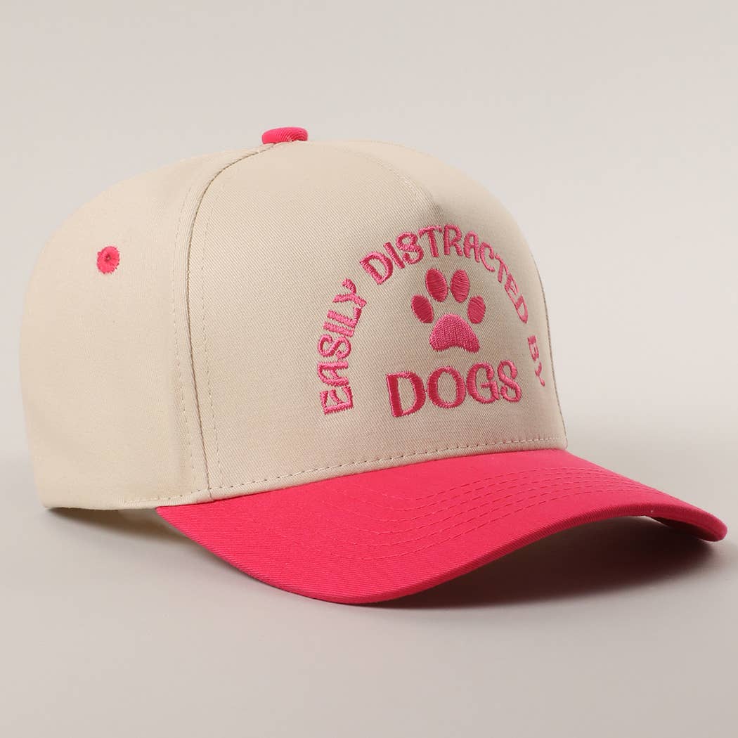 Fashion City - Wholesale Trucker Hat - Women's - EASILY DISTRACTED BY DOGS Embroidered Trucker Hat8