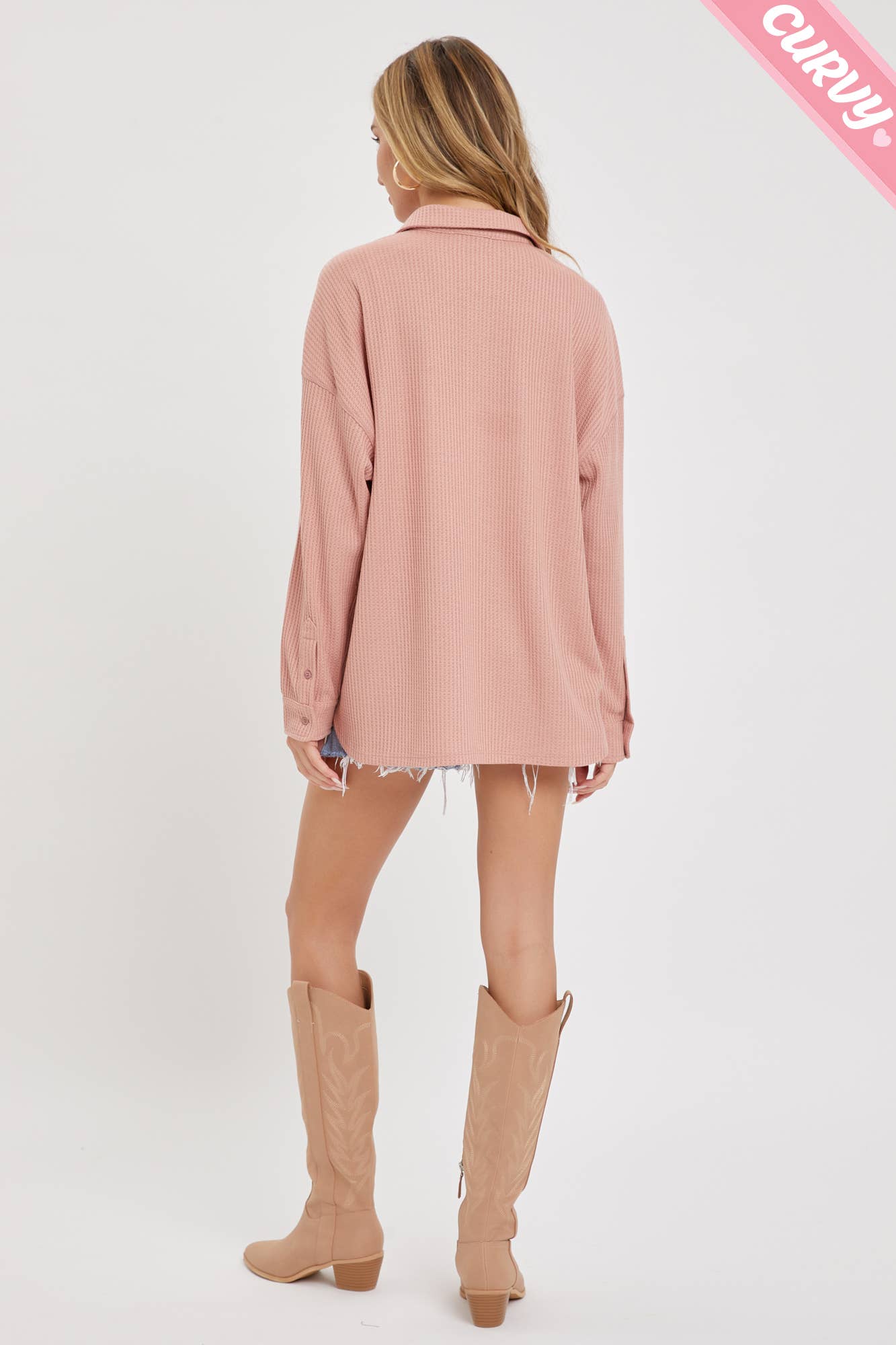 Sweet Lovely by Jen - Wholesale Button Down Shirt - Women&#x27;s - PLUS SIZE BUTTON DOWN OVERSIZED SHIRTS1