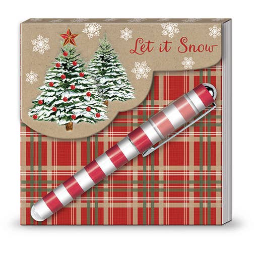 Lady Jayne - Wholesale Notepad - Matchbook Pad With Pen Kraft Snowy Tree