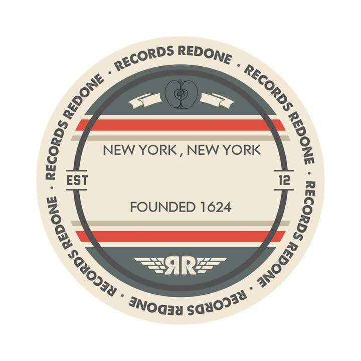 Records Redone - Wholesale Wall Accent - New York City Skyline Records Redone Label Vinyl Record Art