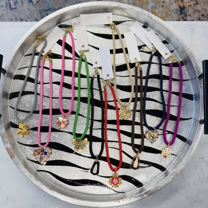 Cord Charm Necklaces for wholesale by Freely Cece LLC