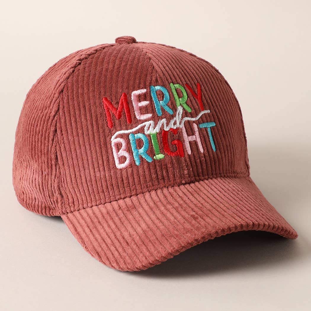 Fashion City - Wholesale Baseball Cap - Women's - MERRY BRIGHT Embroidery Corduroy Cap9