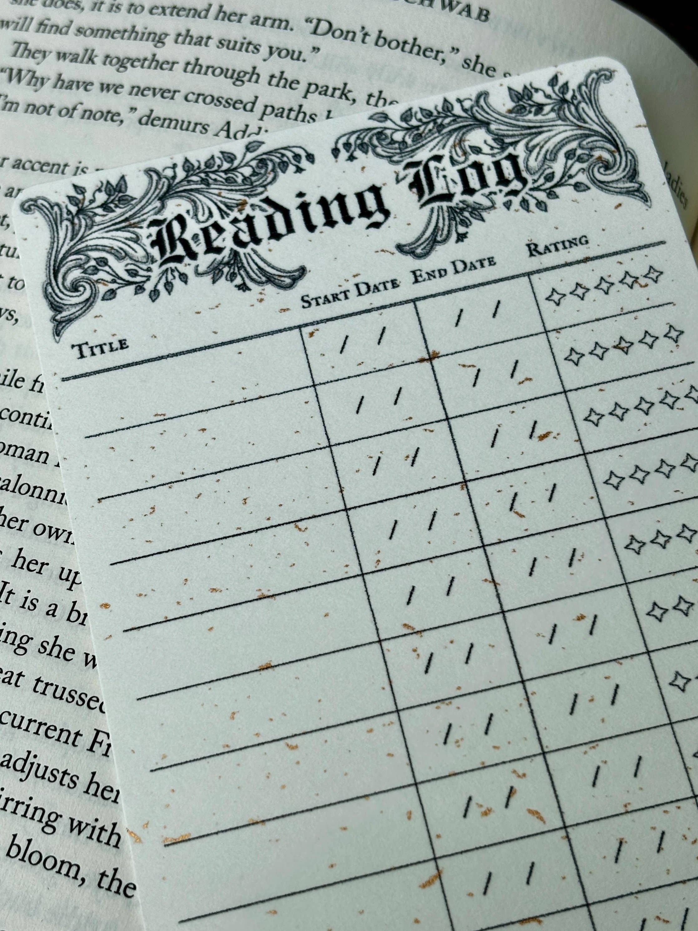 Petrichor & Co. - Wholesale Bookmark - Reading Log Bookmark – Book Tracker Stationery6