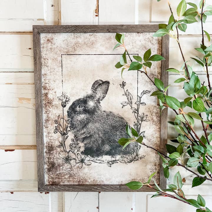 Vintage Spring Rabbit Print for wholesale by WillowBee Signs & Designs