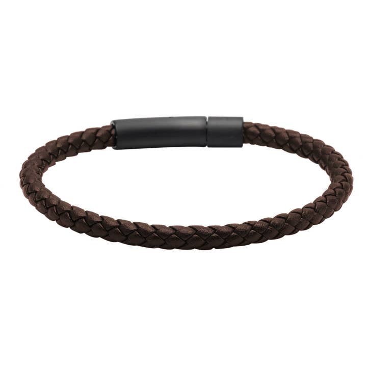 Bracelet corde cuir tressé marron pour la vente par SIXTY STONES