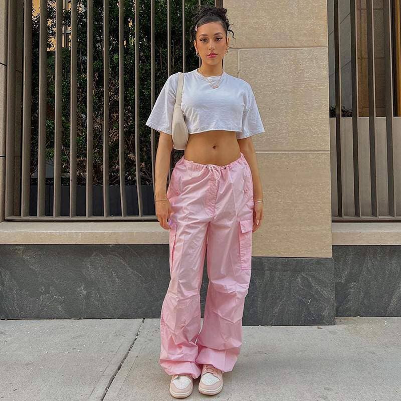 Queen Fashion – wholesale Byxor - Dam – ryggsäckiga joggingbyxor med låg midja med dragsko9