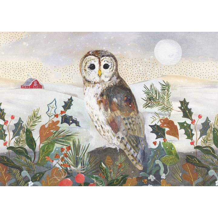 Peter Pauper Press - Wholesale Christmas Card - Country Owl Deluxe Boxed Holiday Cards