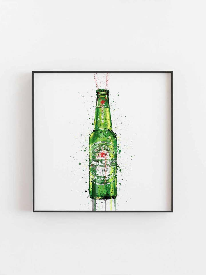 Beer Bottle Wall Art Print 'Malachite' for wholesale by We Love Prints