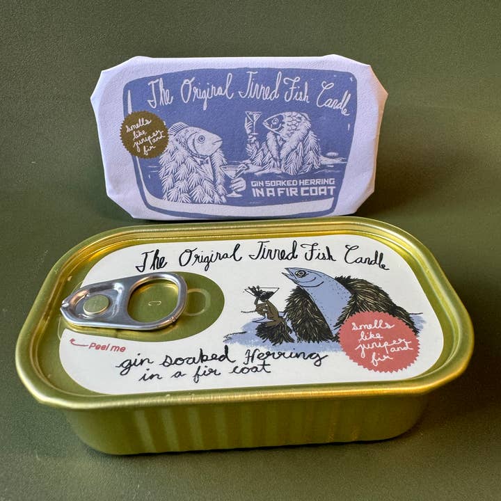 Tinned Candle - Wholesale Novelty Candle - Tinned Fish Candle - Juniper and Fraser Fir