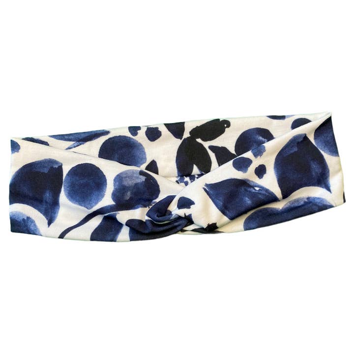 Navy Floral Knotties Headband for wholesale by Knotties Headbands