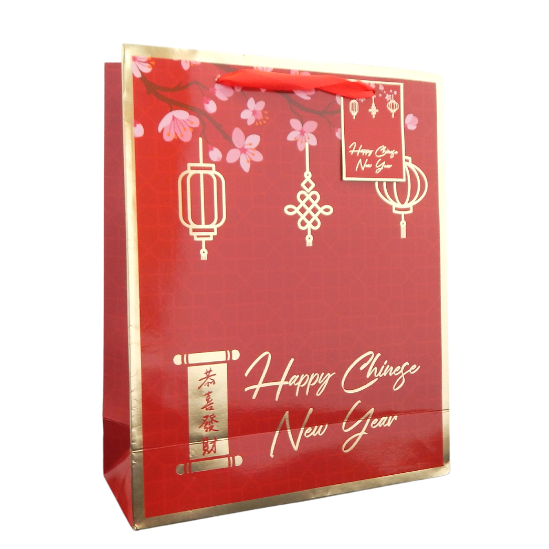 Peacock Supplies - Wholesale Gift Bag - Chinese New Year Gift Bag - Red & Gold0
