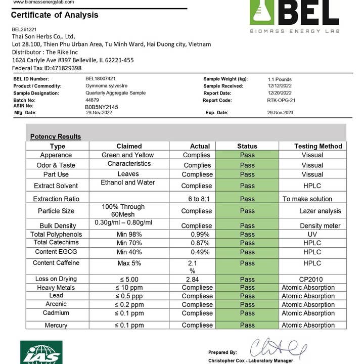 The Rike - Wholesale Loose Tea - Dried Gymnema Sylvestre Leaf Tea 2 pack x 200-gram1