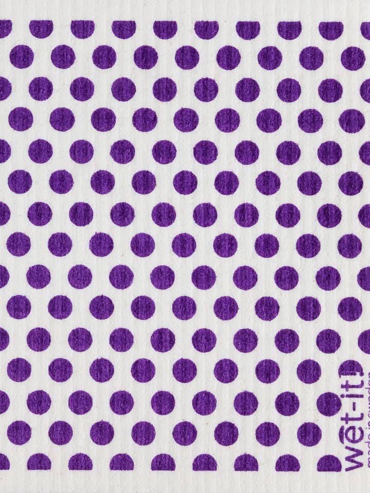 Dots and Dots Purple Swedish Cloth for wholesale by Wet-it!