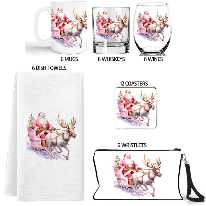 WEIHNACHTSMANNSCHLITTEN, VORVERPACKT, ROSA für den Großhandel von 1 Brilliant Gift