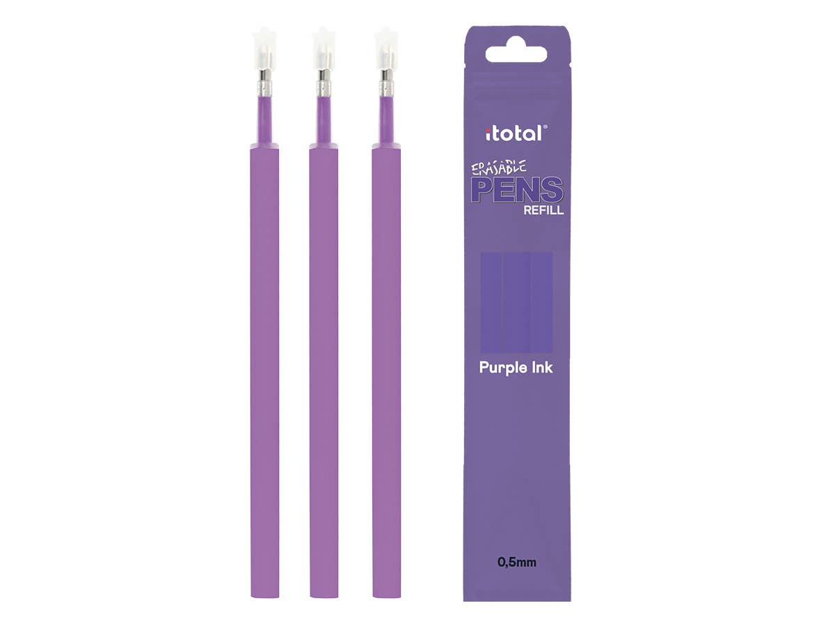 I-Total, I-Drink - Wholesale Pen - Purple 3-Piece Erasable Ink Refill Set0