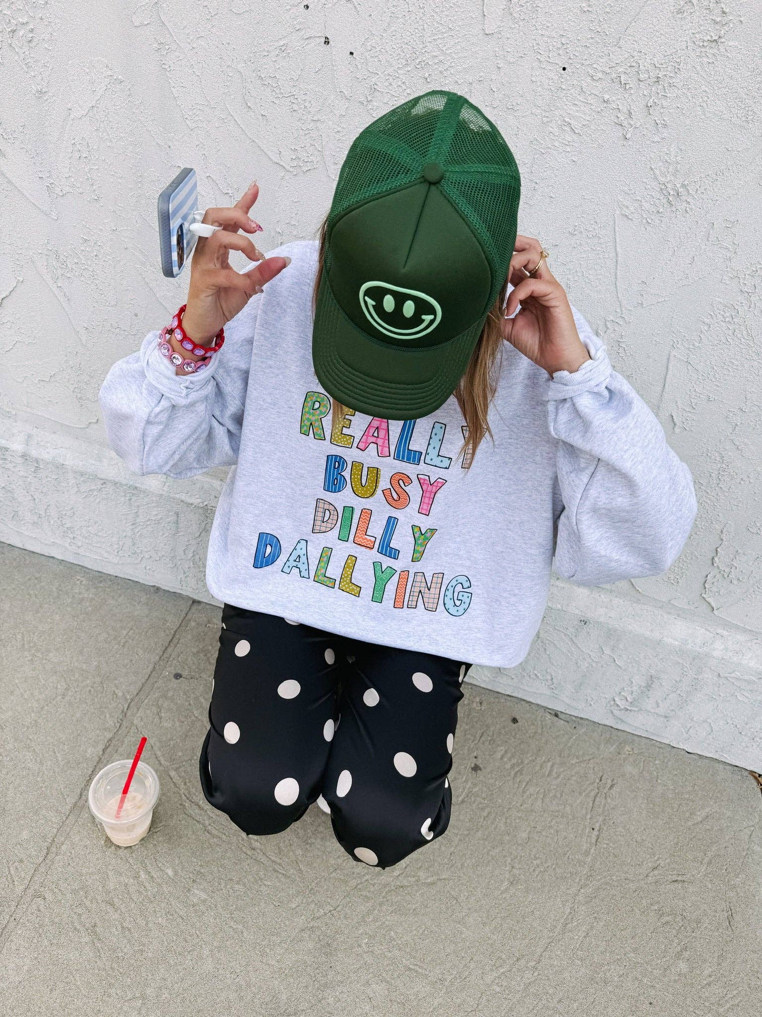 ETTA & EAST - Wholesale Graphic Sweatshirt - Women's - dilly dallying sweatshirt - hanes / ash1