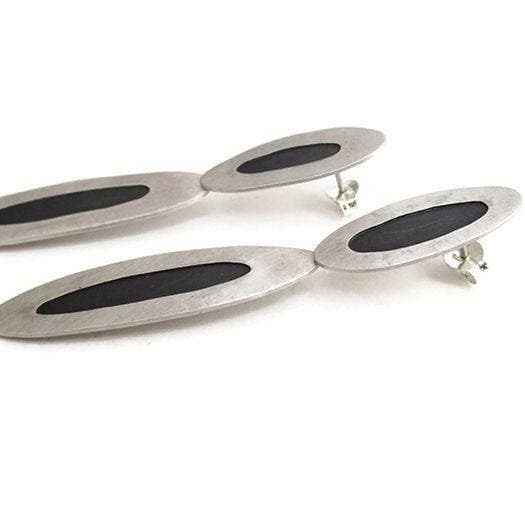 Kimya Joyas - Wholesale Dangle Earrings - Asymmetrical Silver Post Earrings3