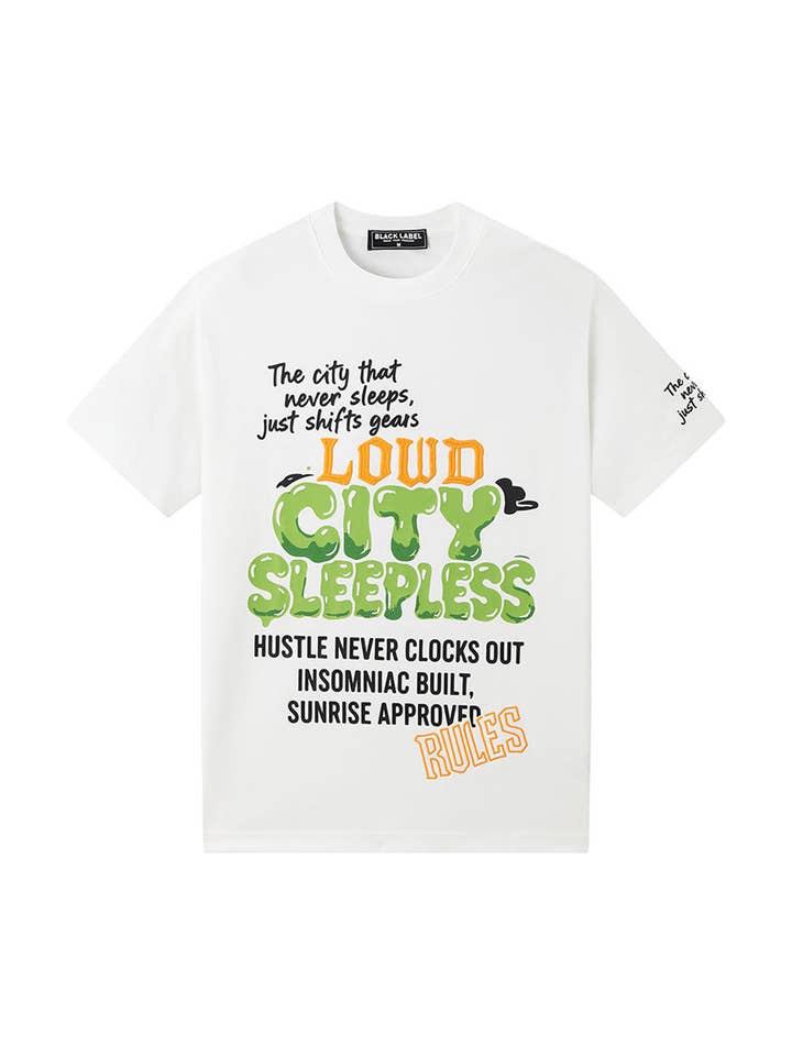 T-shirt "CITY" Men Black Label por atacado de Black Label x Raw