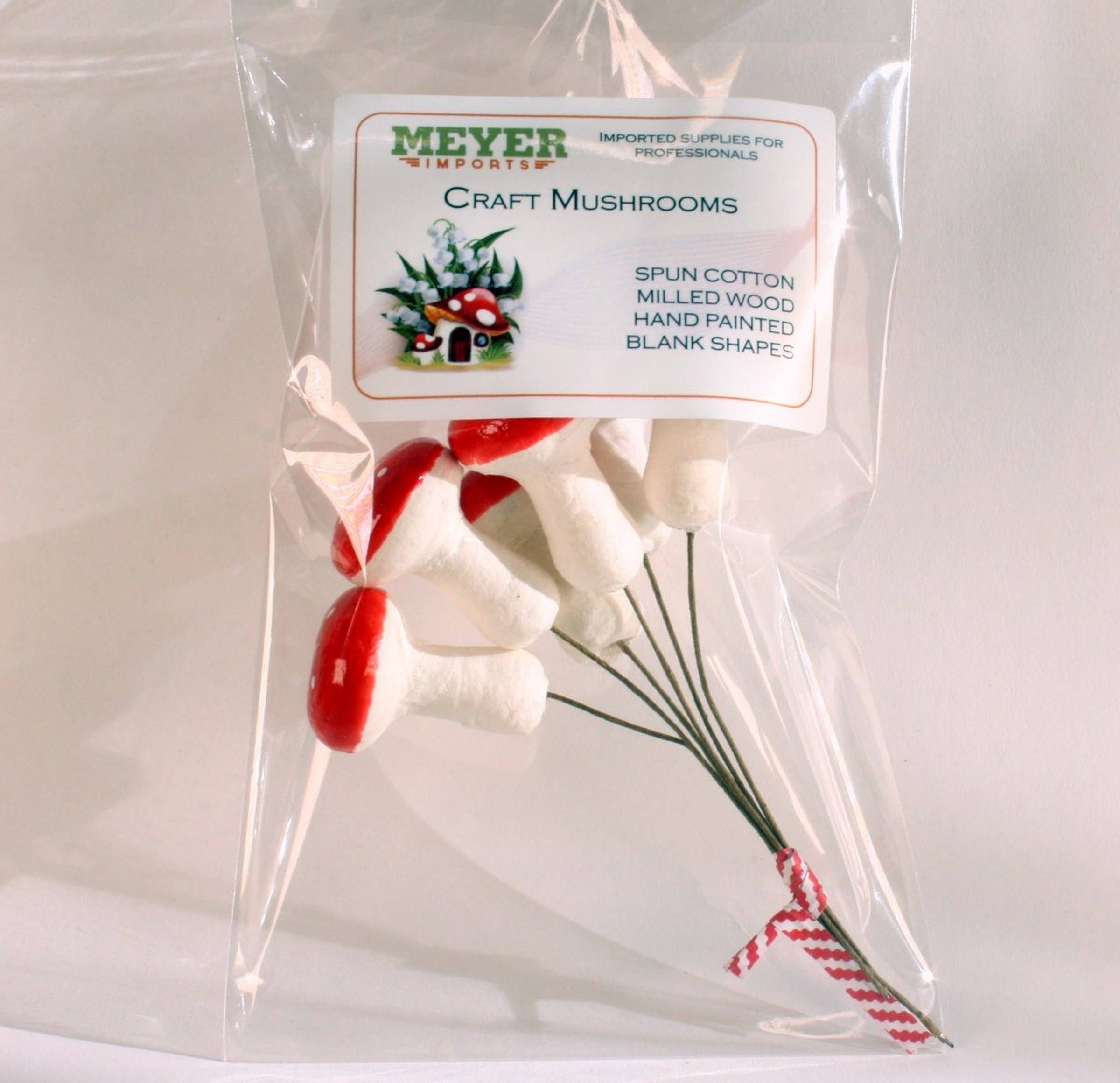 Funghi rossi Funghi rossi, cotone filato rosso, 2,5 cm, 6 pezzi in vendita all'ingrosso su Faire7