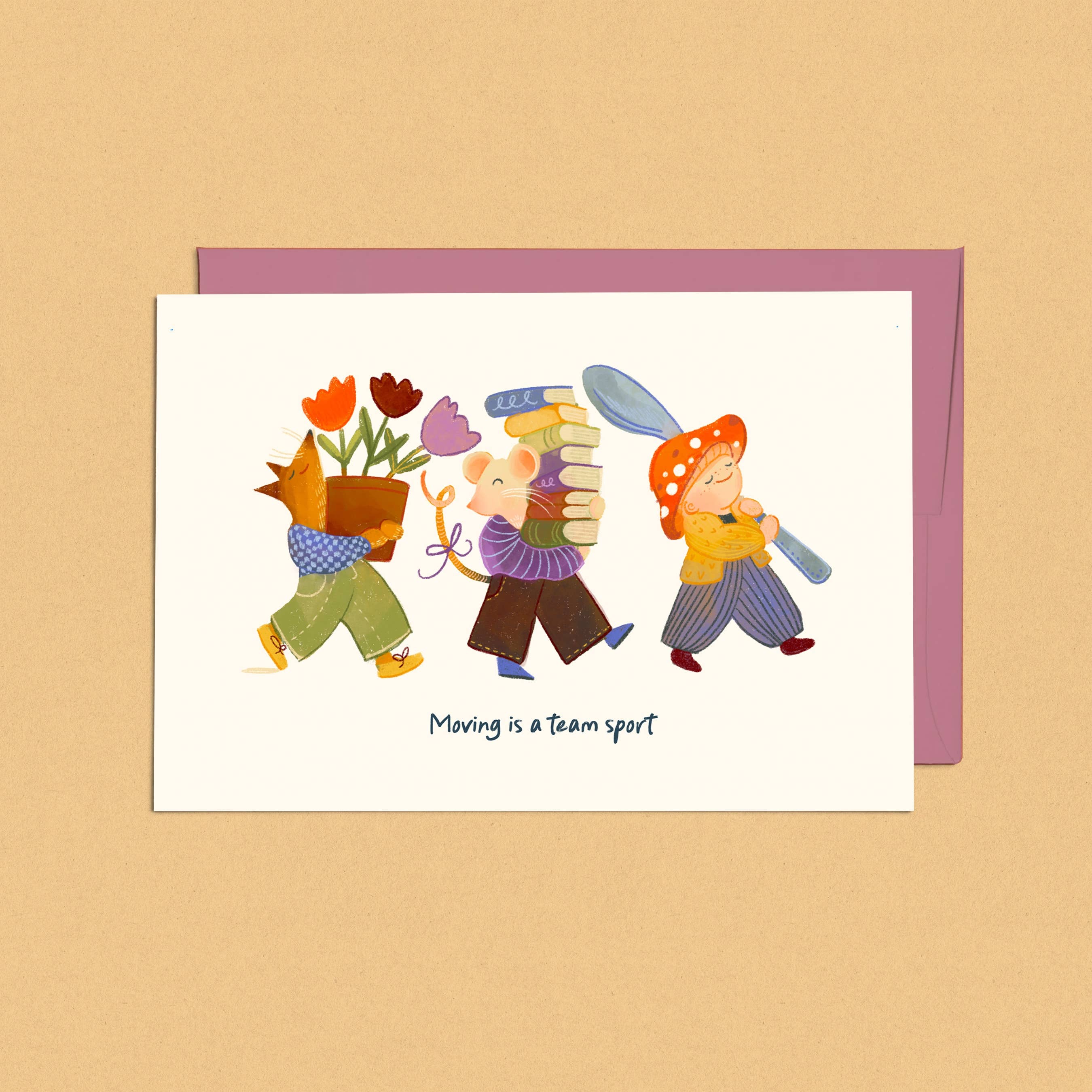 Pebbles and Company – wholesale House-warming card – Moving is a Team Sport0