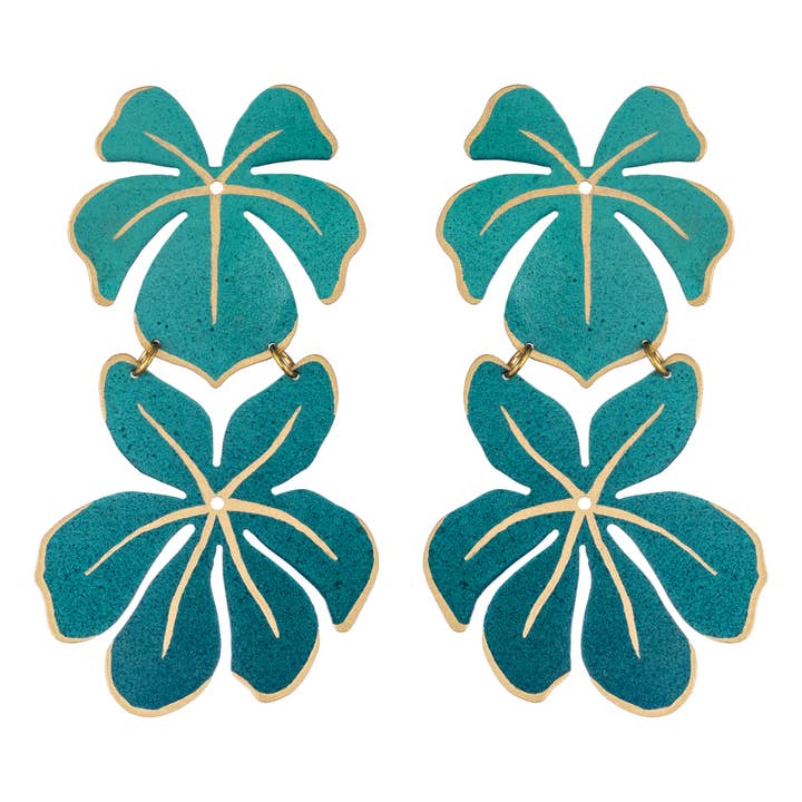 Orecchini Tahiti verde acqua per la vendita all'ingrosso da parte di We Dream in Colour