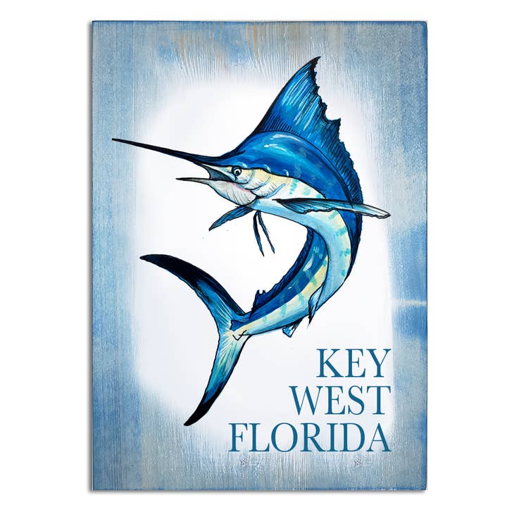 5x7 Wood Mini Art- Sailfish- Custom Location for wholesale by Map Mom