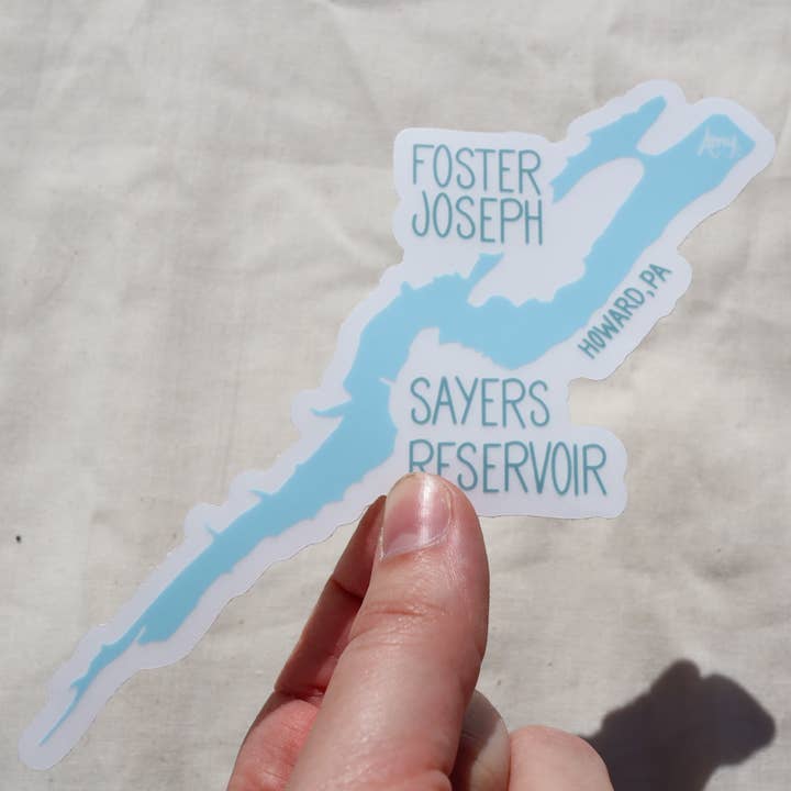 Sisters' Sunflowers - Wholesale Sticker - Foster Joseph Sayer Reservoir, Howard, PA Lake Outline Clear