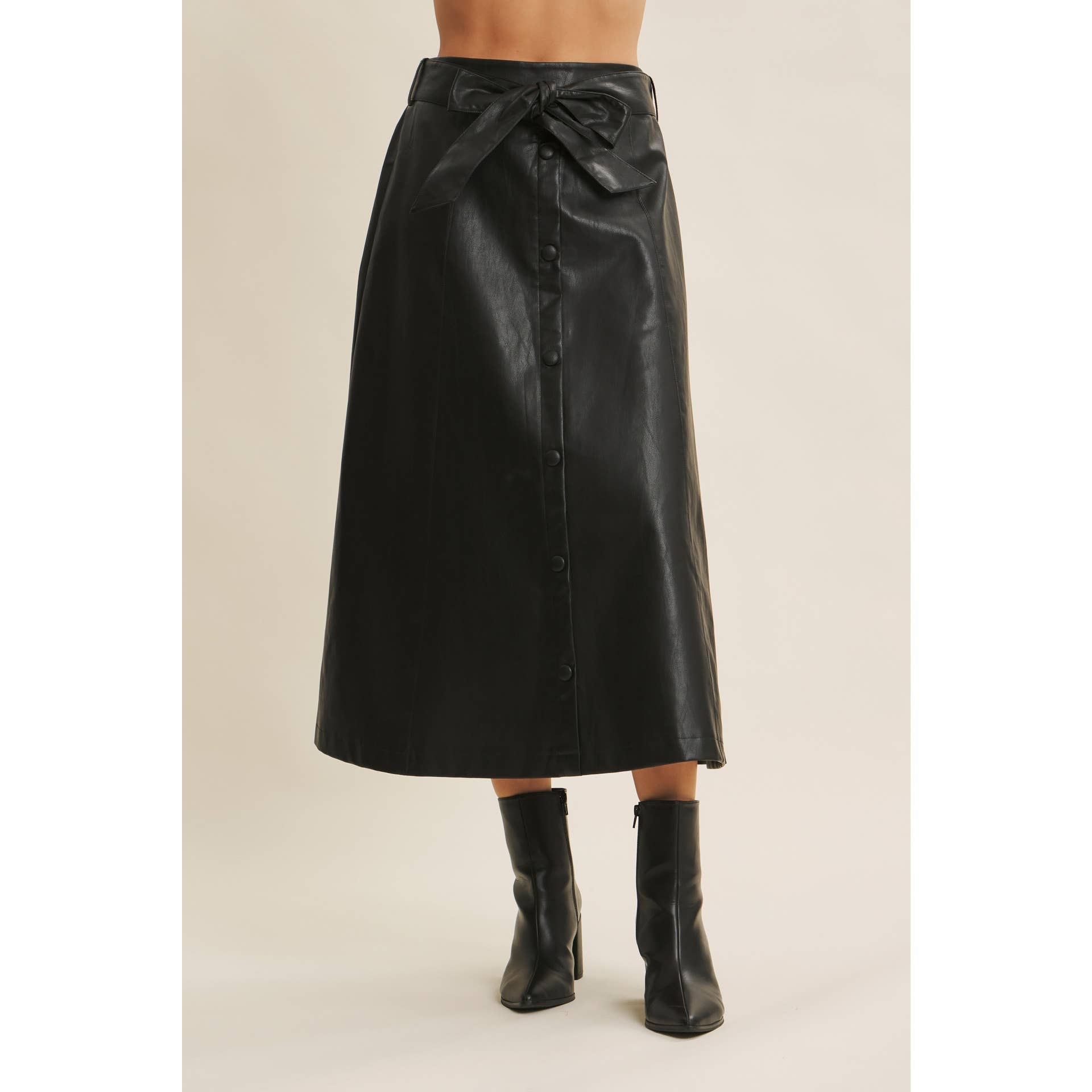 in february - Wholesale Skirt - Women's - SOPHISTICATED VEGAN FAUX LEATHER BELTED MIDI SKIRT19