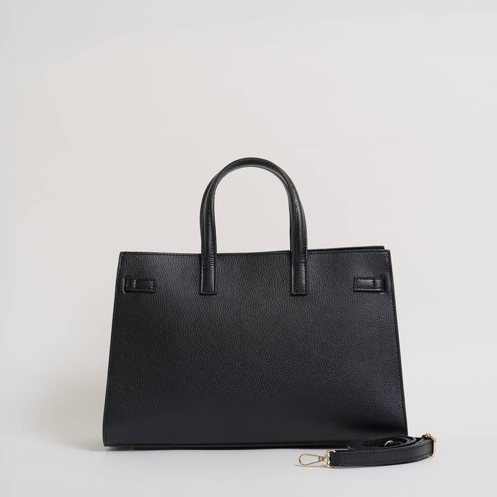 Voemièn - Wholesale Top Handle Bag - Women's - Sveva Bag in Black Togo Leather3