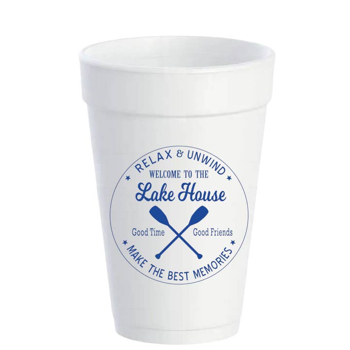 Welcome To The Lake House - 16oz Styrofoam Cups for wholesale by Pink Machine