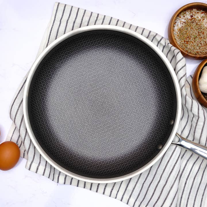 Lexi Home - Wholesale Pan - Diamond Oven Safe Stainless Steel Tri-Ply Frying Pans