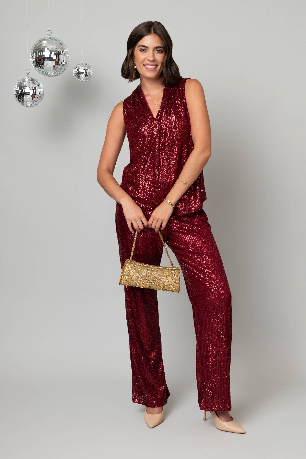 Pine Apparel - Wholesale Pants - Women's - Pull On Shimmer Wide Leg Pant3