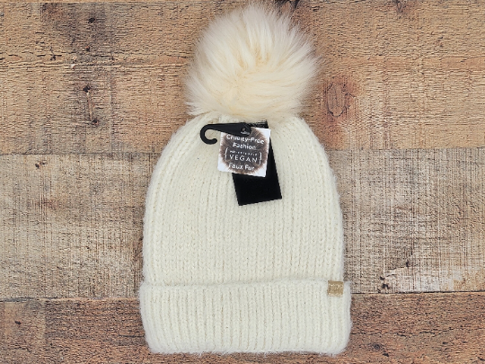 Treasure Bank - Vente Bonnet – femme - Bonnet à revers en tricot duveteux David and Young® Cruelty-Free avec PETA-2