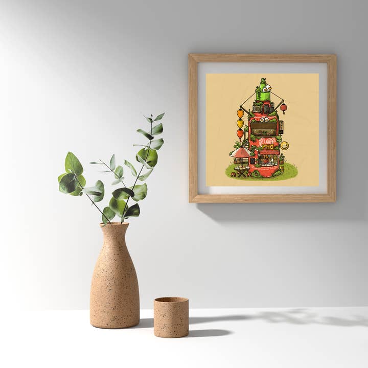 Sriracha Pho Stand 8x8 Kunstdruck für den Großhandel von sushiboiiiyy