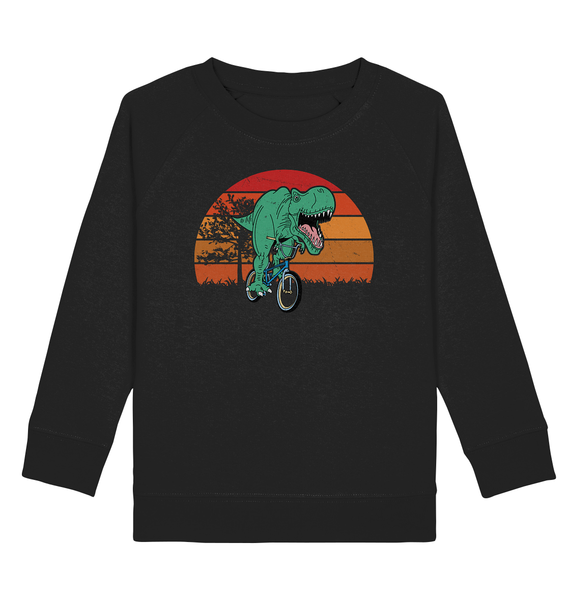 Tigerlino® - Wholesale Sweatshirt - Kids - Trex bicycle retro dinosaur kids sweatshirt2