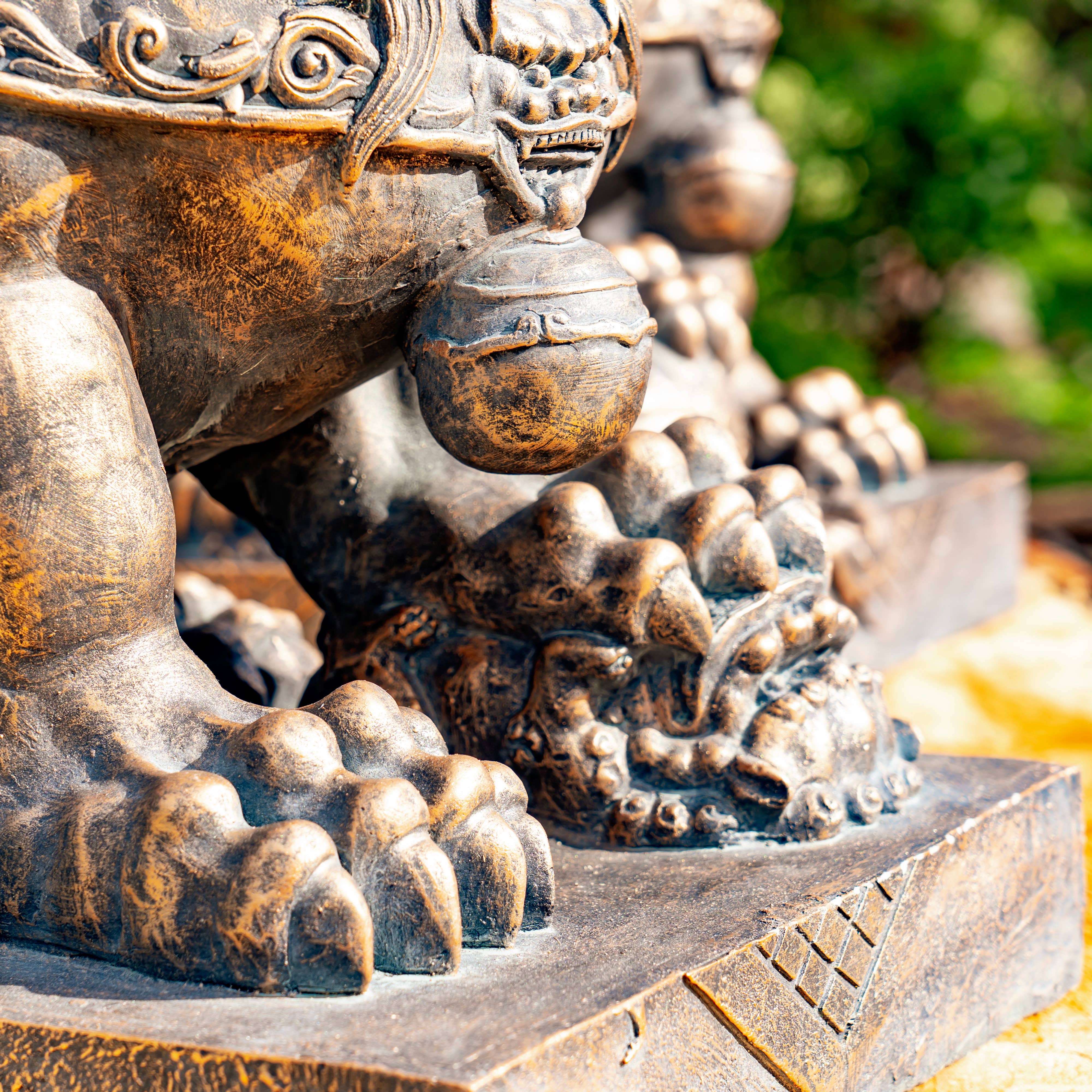 Zaer Ltd. International - Wholesale Sculpture - Magnesium Foo Dog Statues "Gan & An" 2PC/Set- Options2