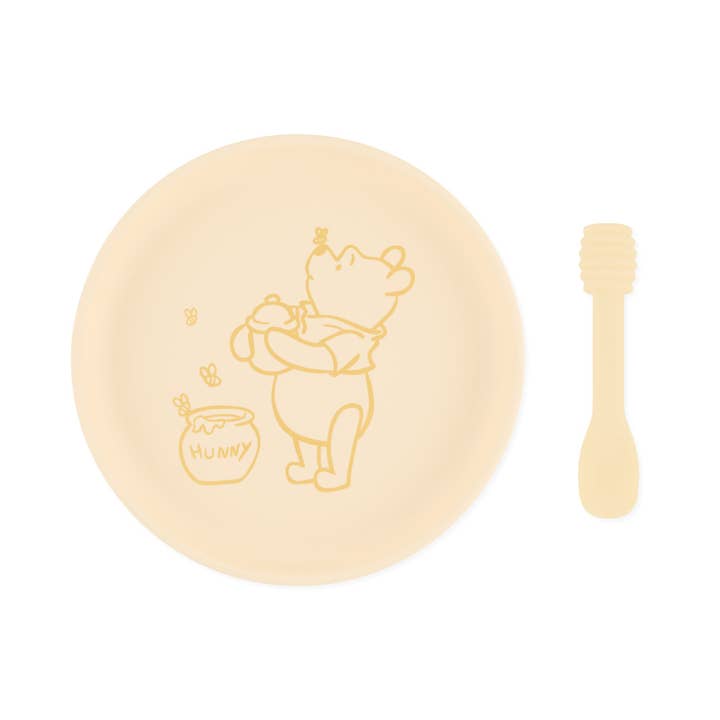 Bumkins - Wholesale Dinnerware Set - Kids & Baby - Silicone Plate + Spoon Set: Disney Winnie the Pooh