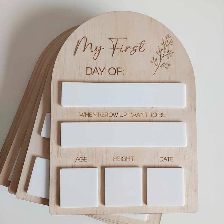 My first day of school laser board for wholesale by Simply Gifts Aus