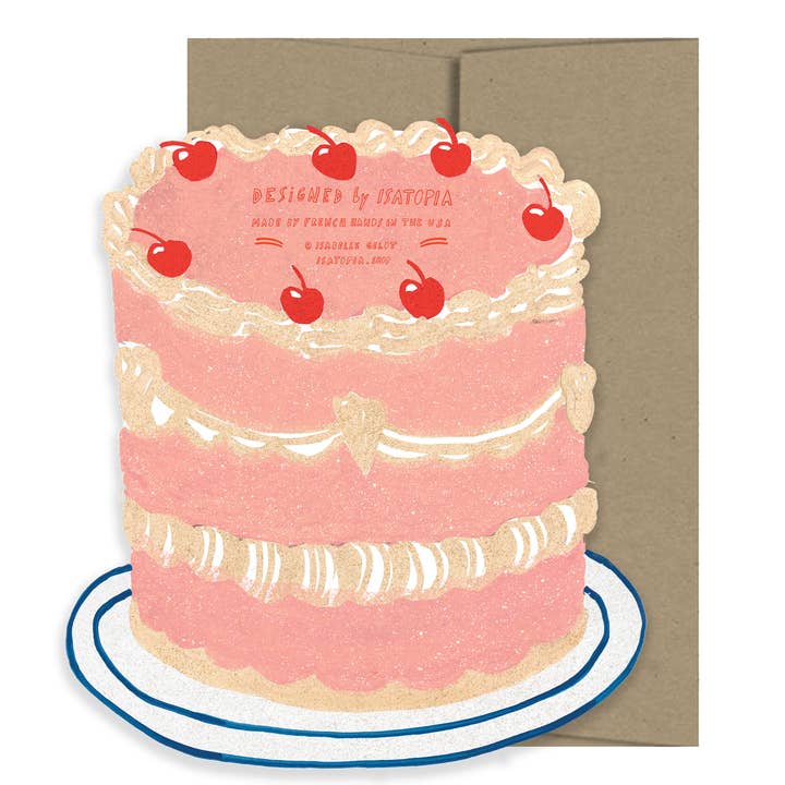 Isatopia - Wholesale Birthday Card - Party Cake Die Cut Card - Party Collection