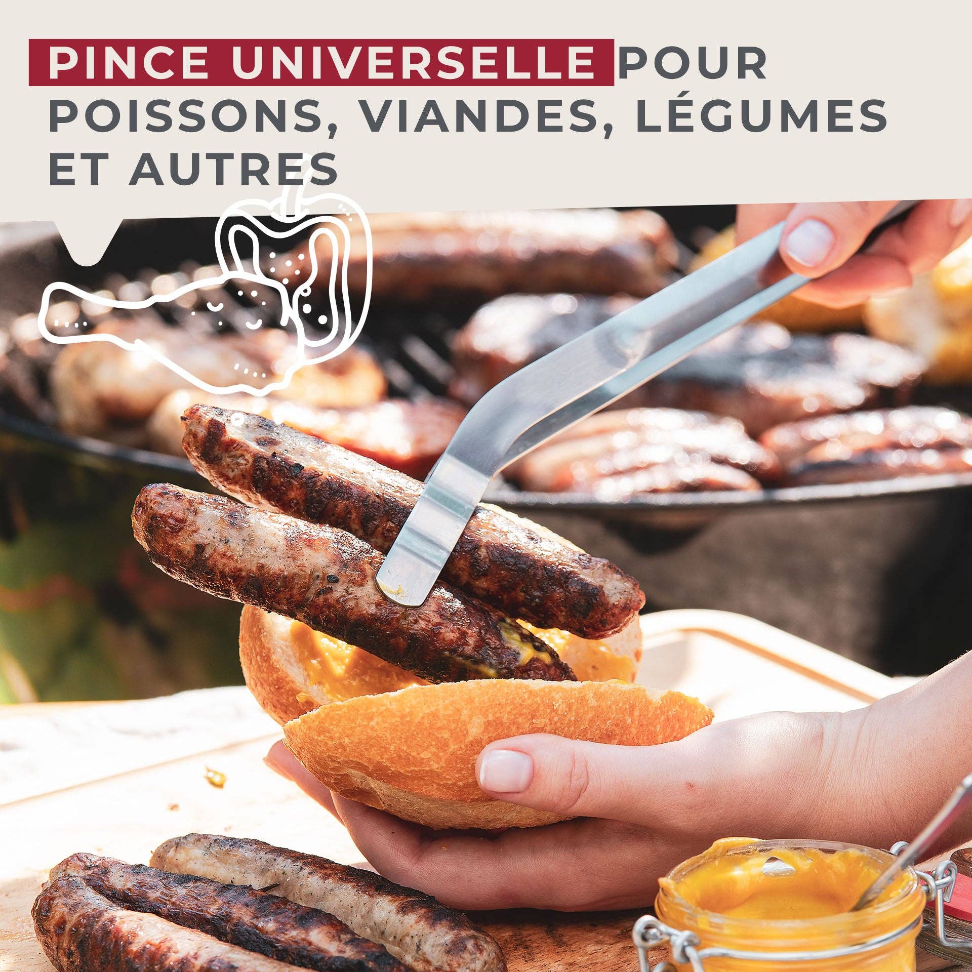 FM Professional - Wholesale Kitchen tool/gadget - Stainless steel barbecue tong 36 cm Fackelmann Barbecue5