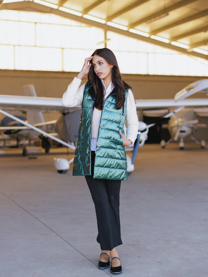 Metallic Green Vest for wholesale by Solera