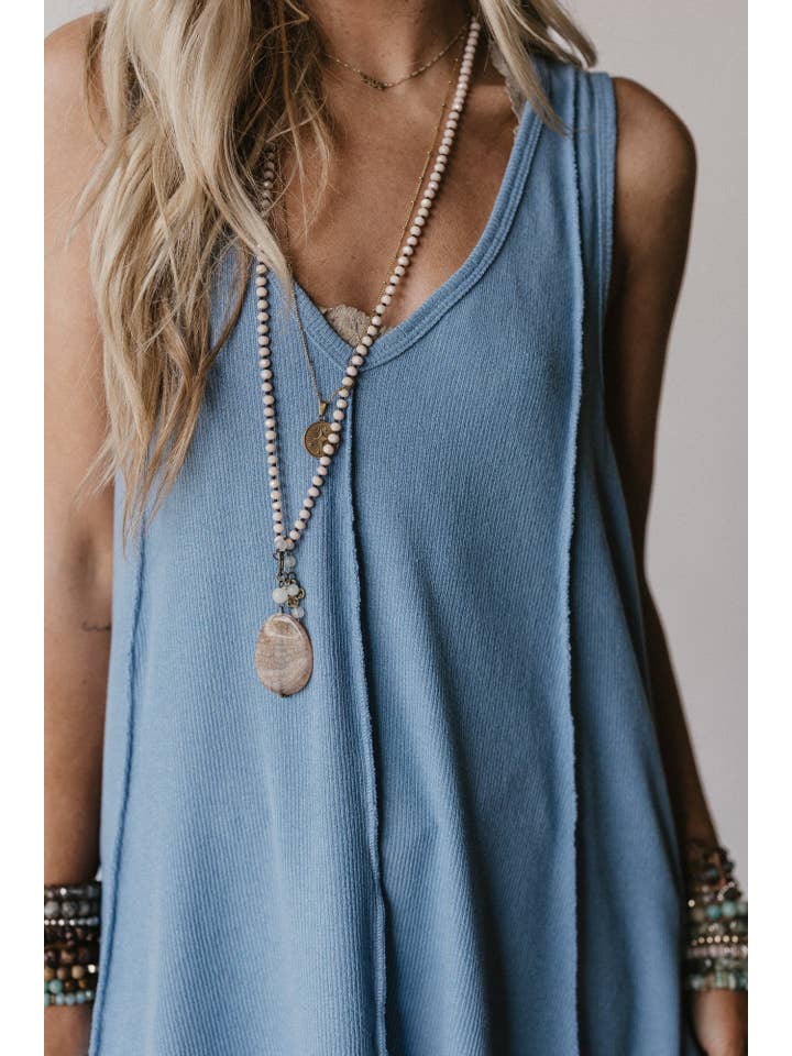 Blue Drift Away Top - Denim for wholesale on Faire2