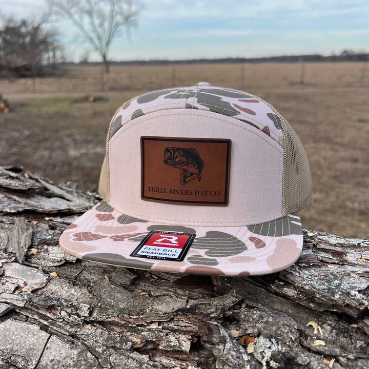 Three Rivers Hat Co. - Wholesale Trucker Hat - Unisex - Bass Silhouette - Flatbill Snapback - Richardson 168P Camo