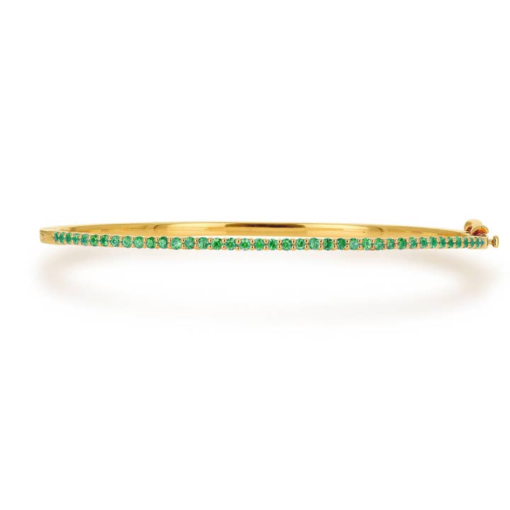 Emerald Bangle Bracelet for wholesale by Rachel Reid Jewelry