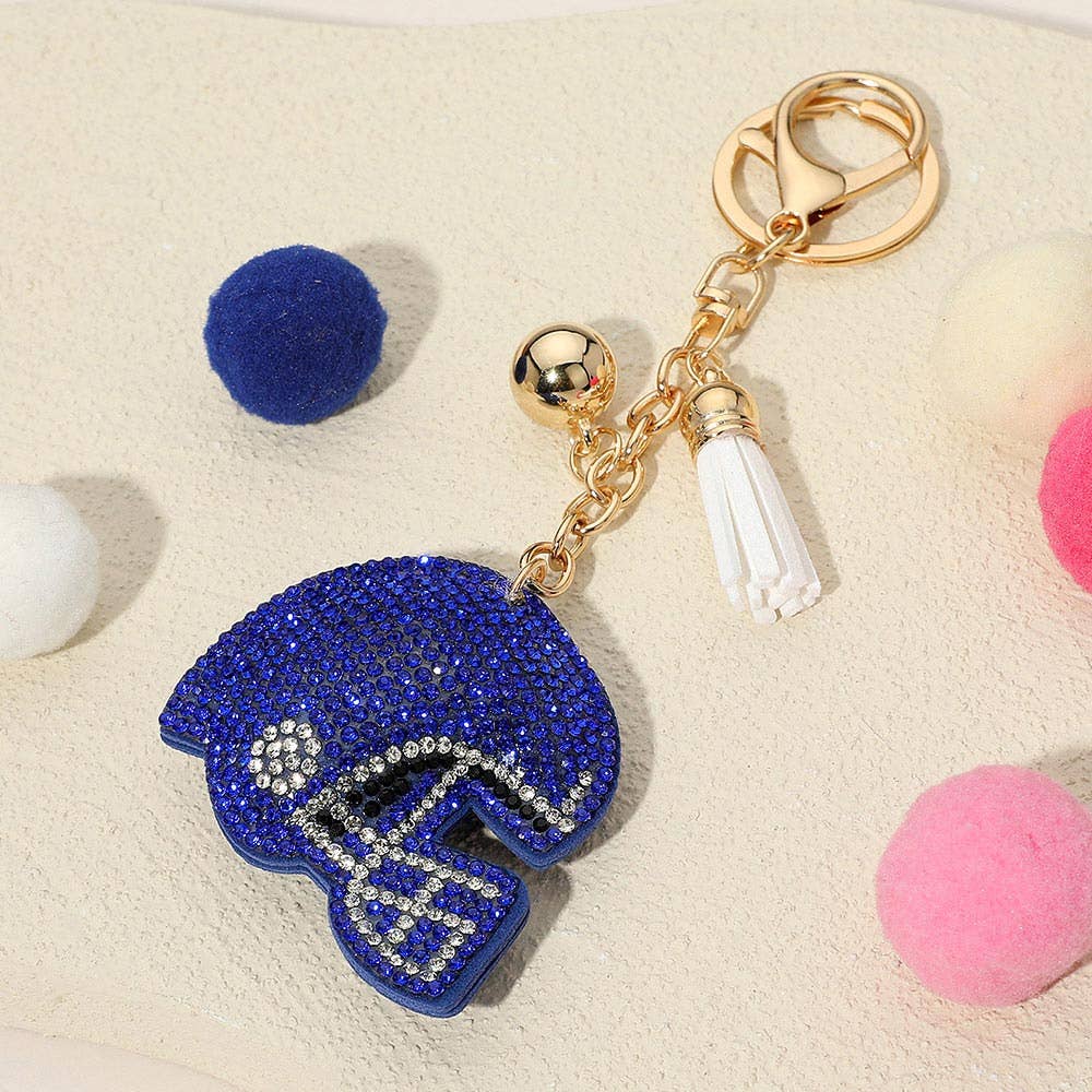 Sensibling Corp. - Wholesale Keychain - Women's - Bling Studded Football Helmet Keychain / Bag Charm1