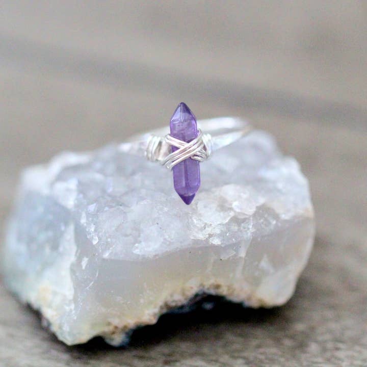 Saressa Designs - Venta al por mayor Anillos grandes/de cóctel - Anillo de escudo - Amatista3